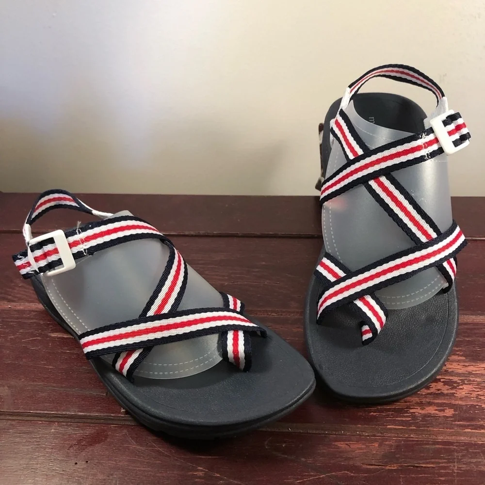 Madden Girl Women's Strappy Casual Sandals Red/White/Blue Size 9 NWT
